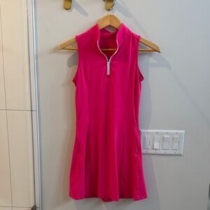 Sleeveless Pink Zip-Up golf/tennis Dress w/matching shorts